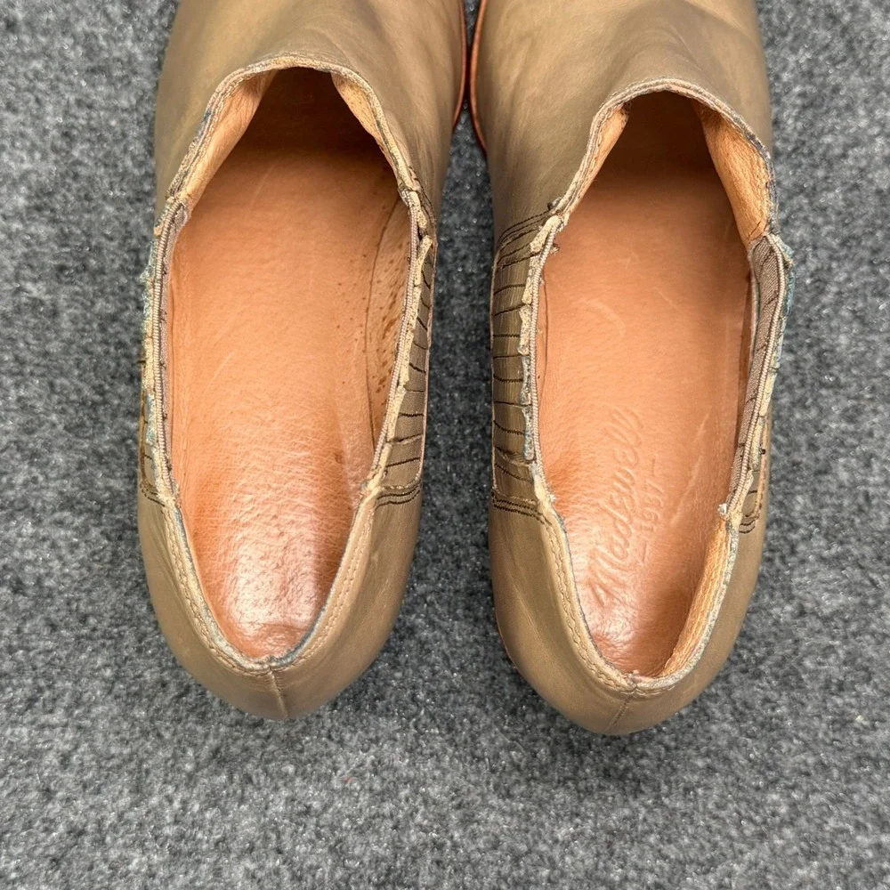 Madewell The Spencer Chelsea Ankle Boots Women's 7.5 Beige Brown Leather Slip On
